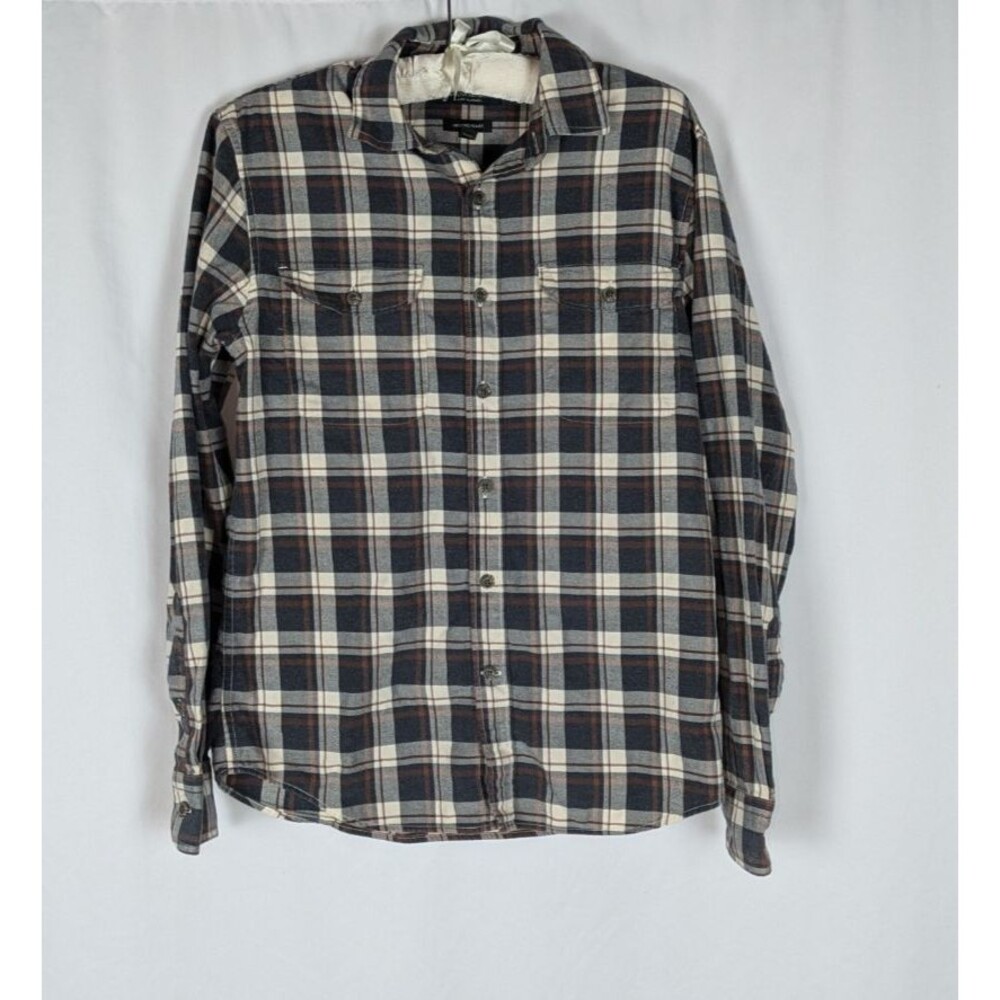 Banana Republic Button Down S Men's Untucked Slim Fit Luxe Flannel Long Sleeve